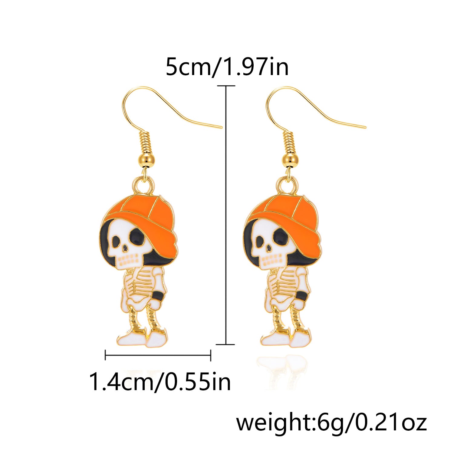 Wholesale Halloween Asymmetrical Pumpkin Ghost Earrings