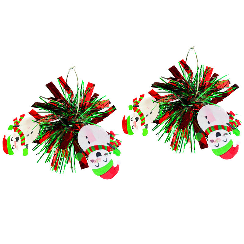 Wholesale 2 Pairs/pack Christmas Atmosphere Fireworks Gingerbread Man Saint Candy Girl Celebration Earrings