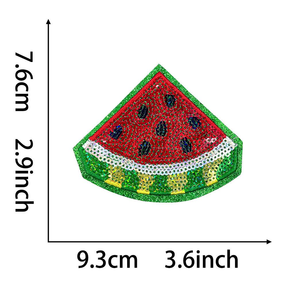 Wholesale 9 Piece Summer Beach Embroidered Patch Set With Sequins Iron On DIY Watermelon Swim Ring Ice Cream Fishing Sunscreen Patches For Chic Style