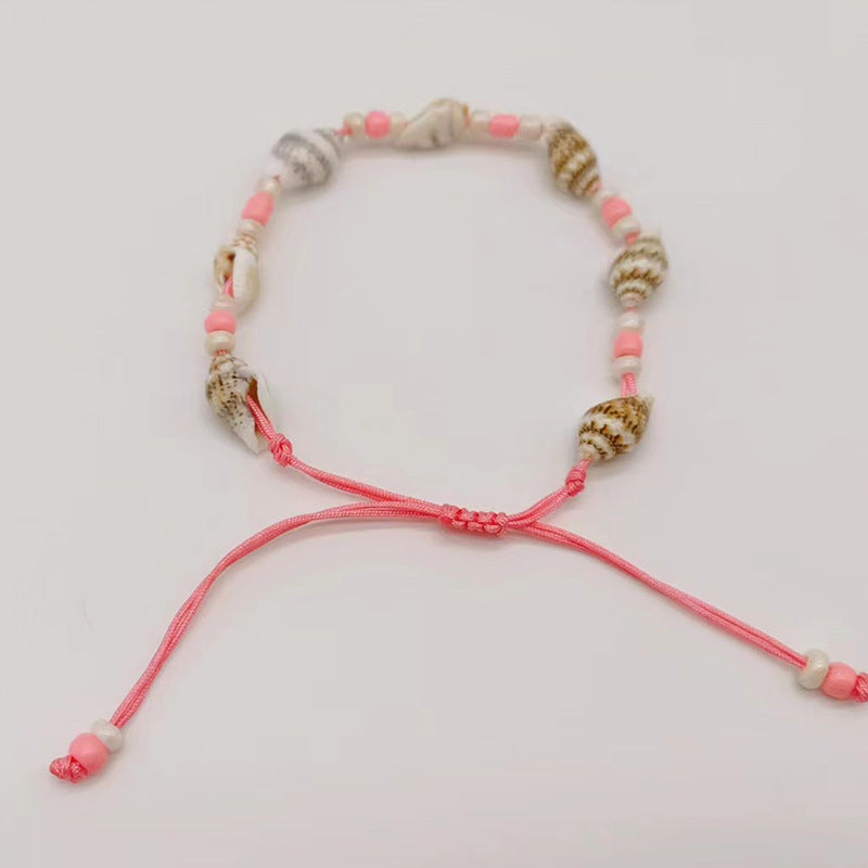 Wholesale Rice Bead Natural Shell Conch Handmade Woven Bracelet