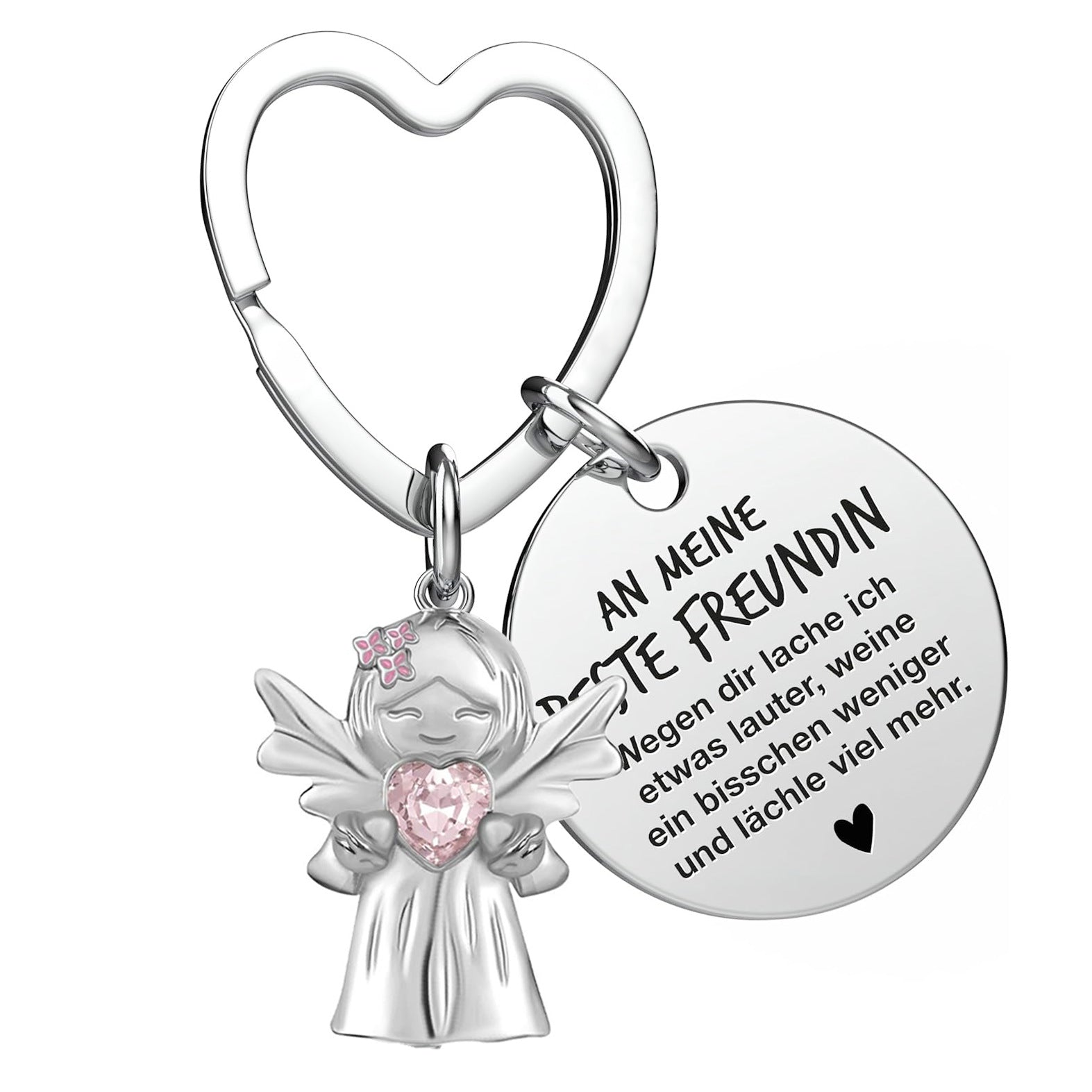 Wholesale  Smile Guardian Angel Jewelry Zircon  Love Alloy Keychain
