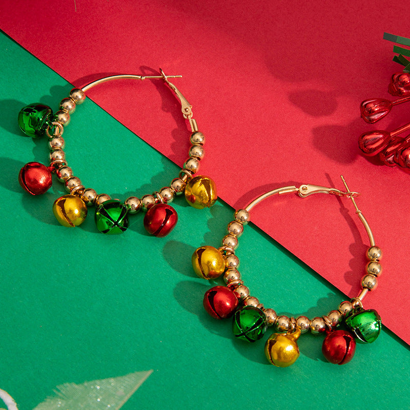 Wholesale Christmas Colorful Bell Alloy Earrings