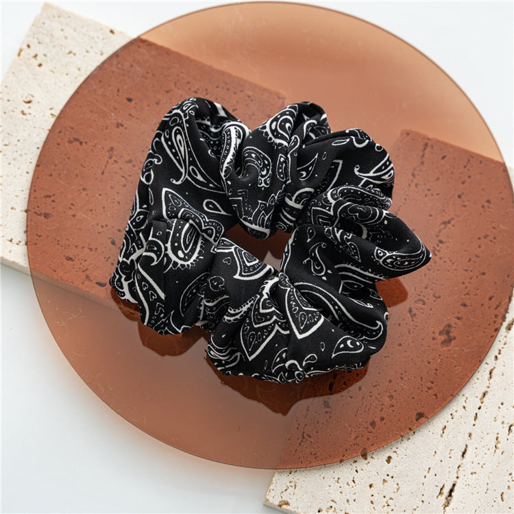Wholesale Fabric Black and White Large Intestine Scrunchie