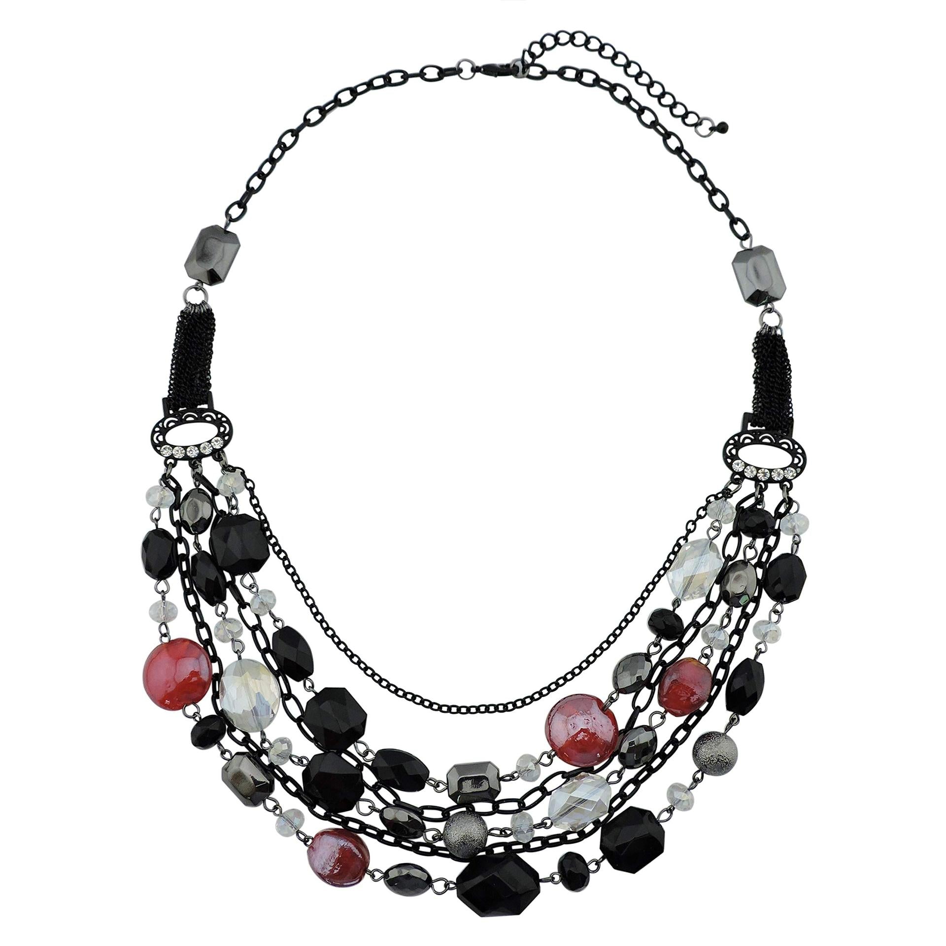 Wholesale Multi-layer Glass Bead Acrylic Necklace
