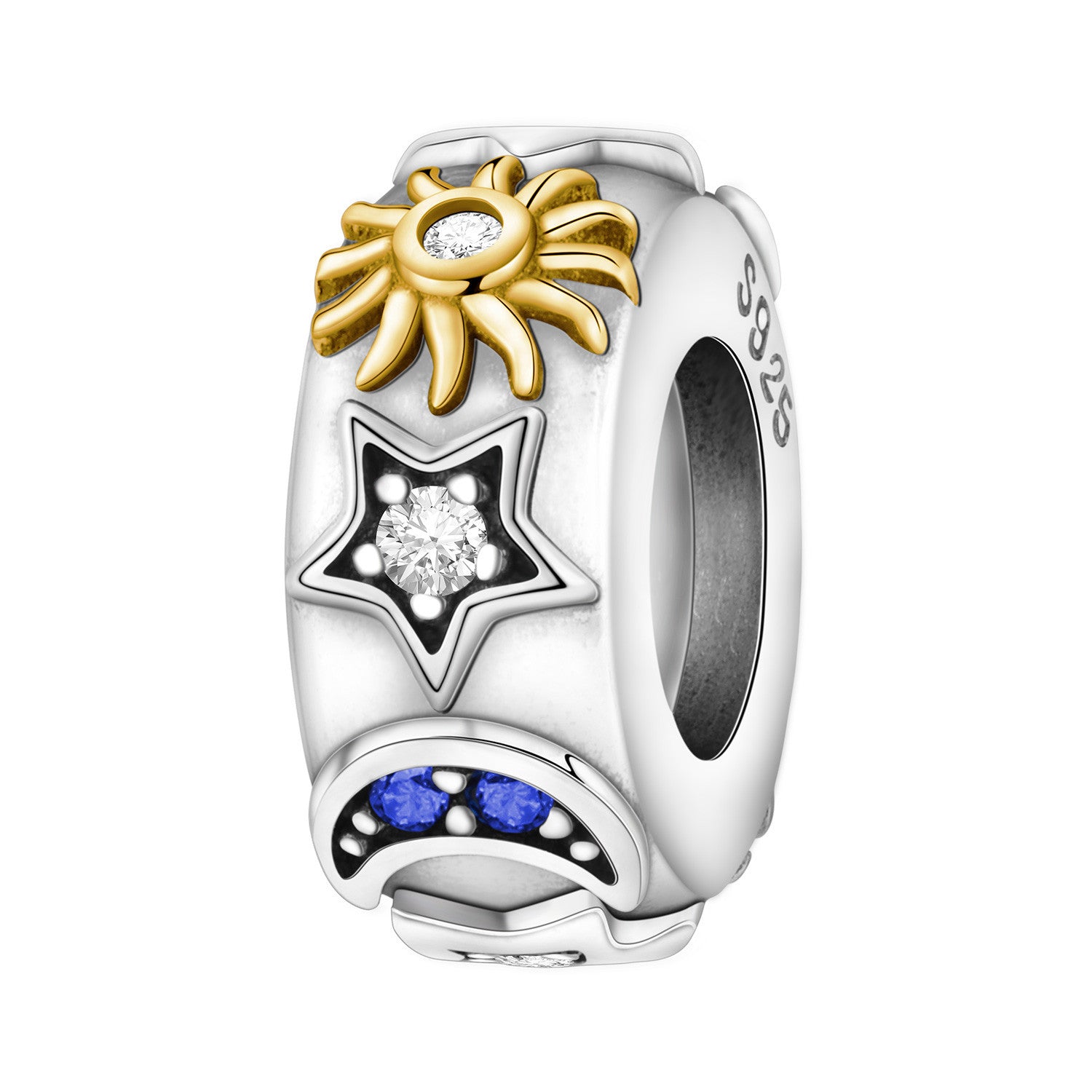 Wholesale Diverse Stars Moon Sun Pure Silver Charms