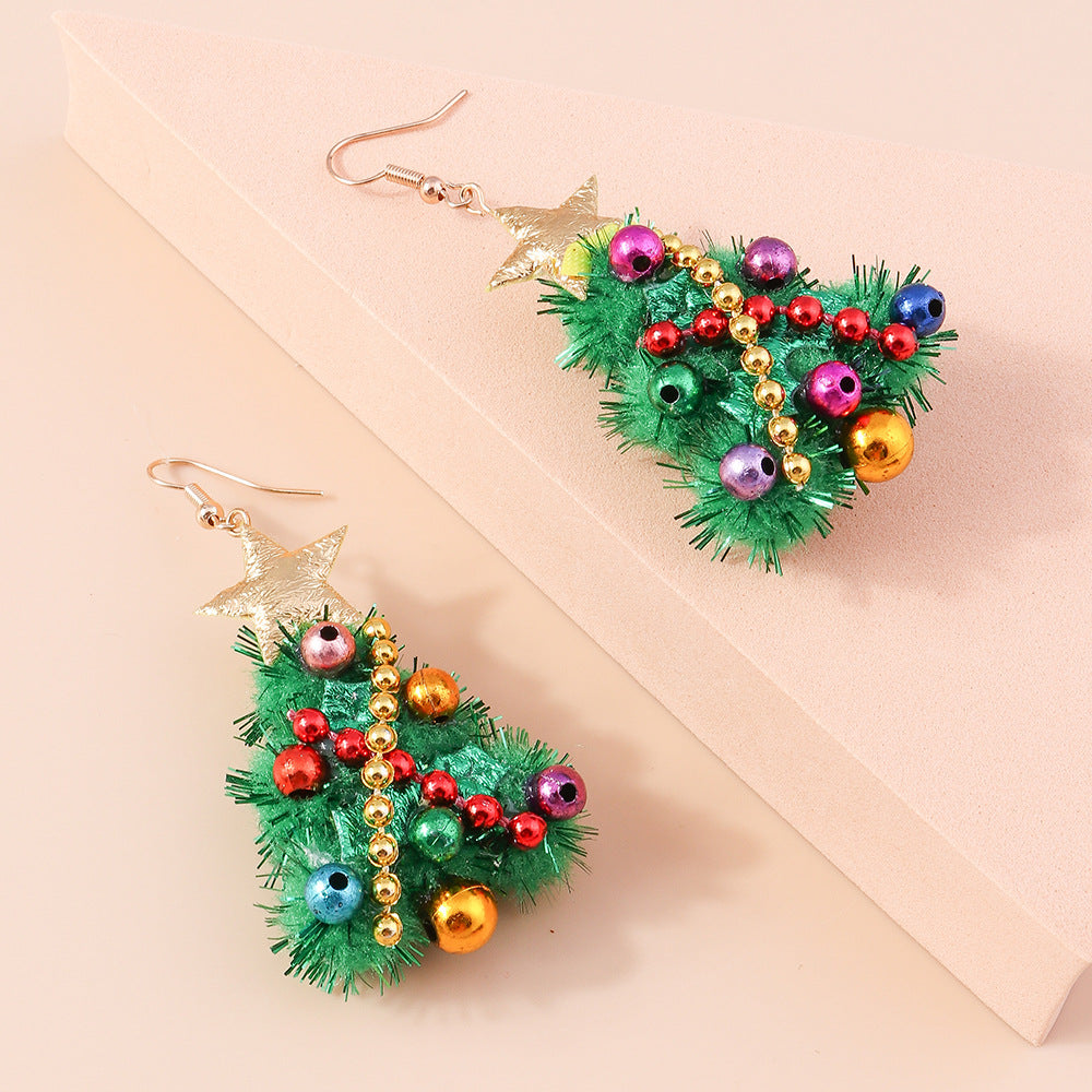 Wholesale Christmas Tree Diy Felt Plastic Earrings