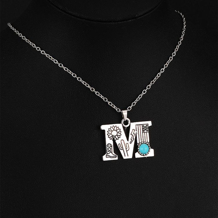Wholesale Bohemian style English letter necklace
