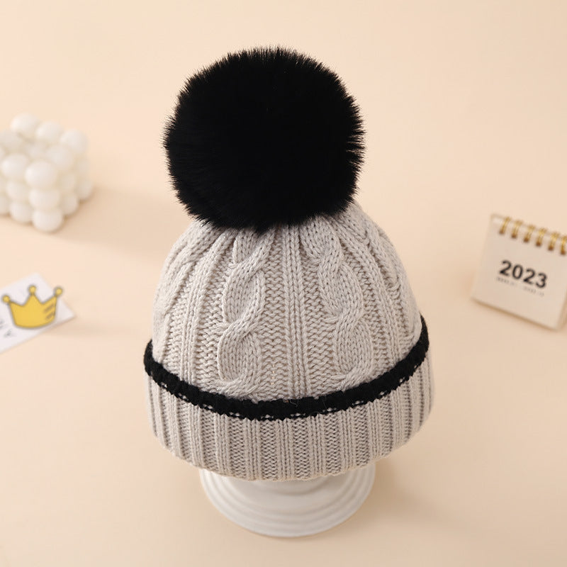 Wholesale Winter 0-12 Months Baby Hat Knitted Hat Outdoor Cold-proof Woolen Hat
