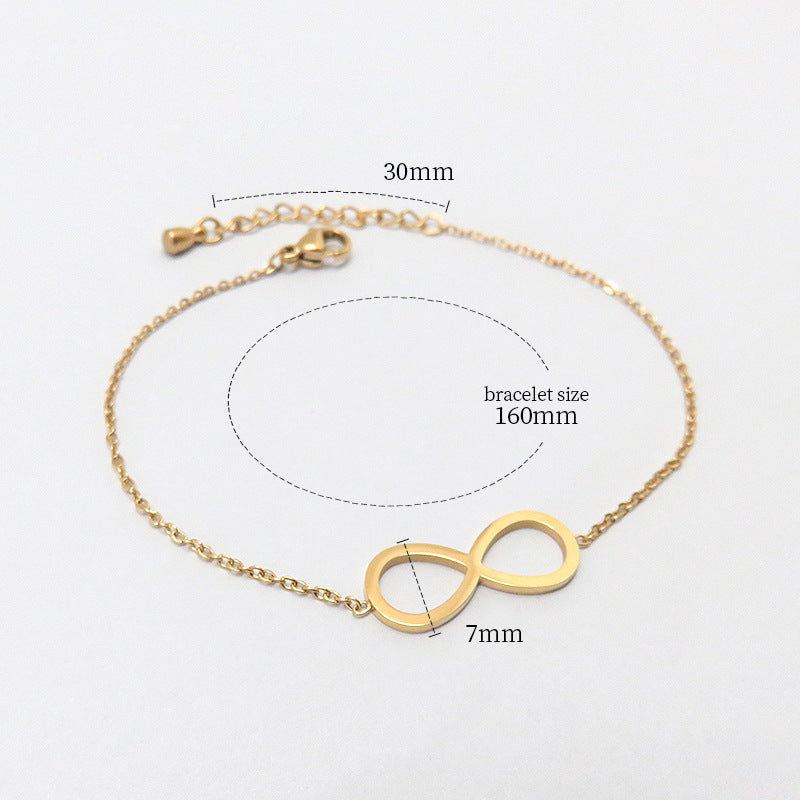 Wholesale Fashion all-match titanium steel bracelet women's European and American new 18K gold stainless steel love bracelet high sense