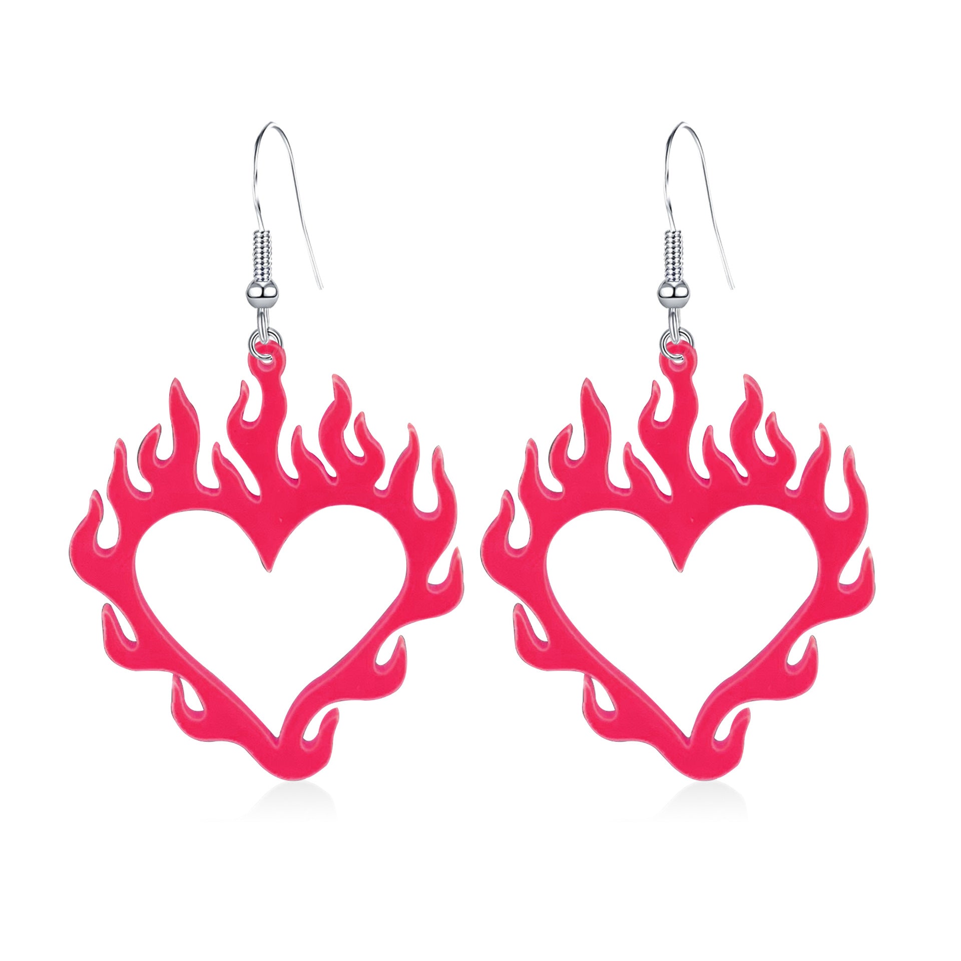 Wholesale Halloween Heart Flame Acrylic Earrings
