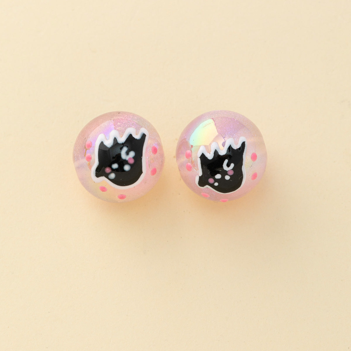 Wholesale 100pcs Mermaid Starry Drip Oil Painted Beads