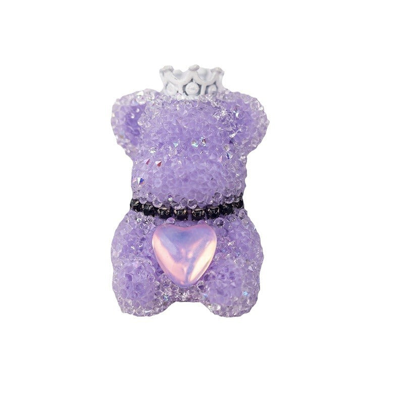 Wholesale Acrylic Full Diamond Sugar Crown Bear Pen Cap Beads
