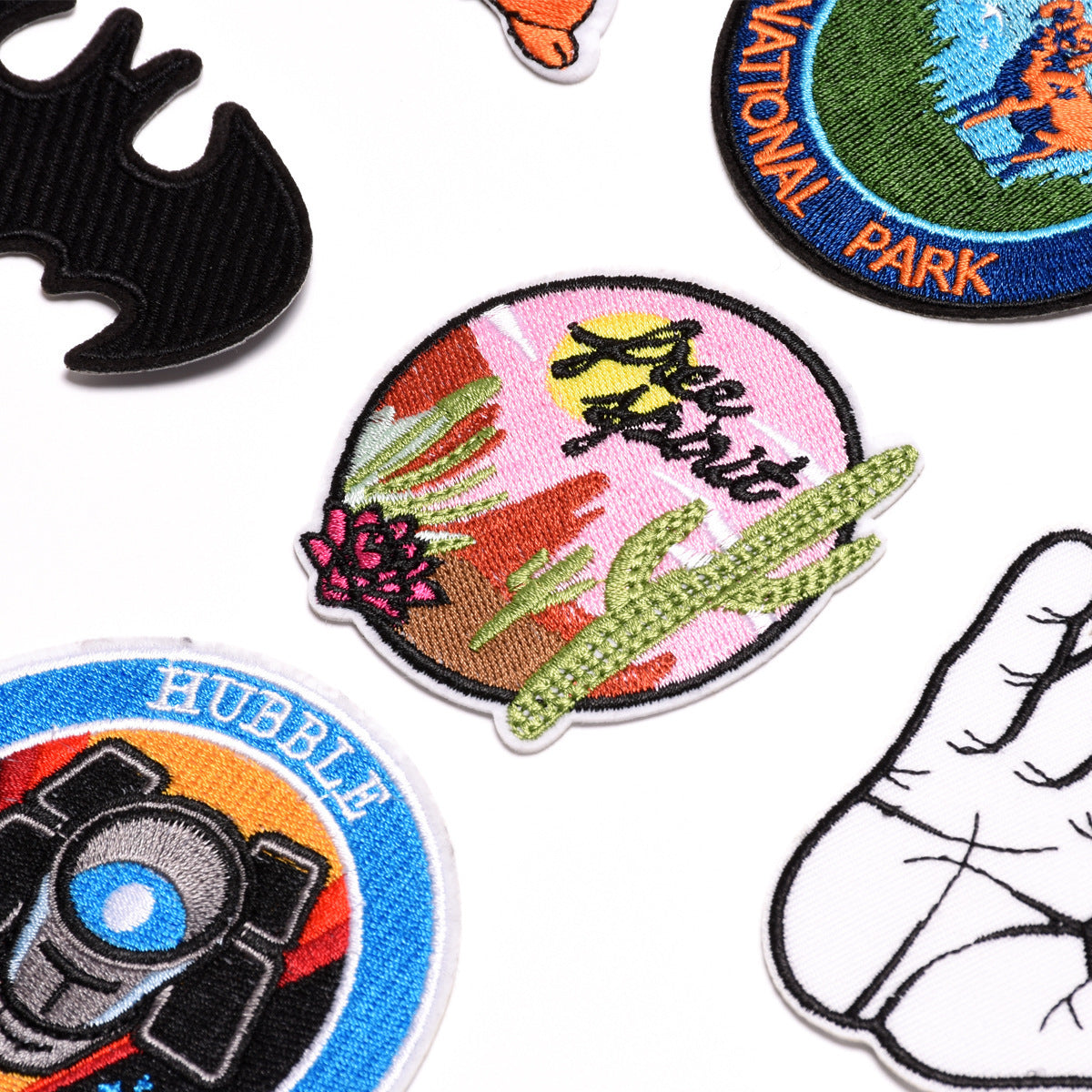 Wholesale Stylish Cartoon Embroidered Iron On Twill Patch For Clothing And Bags DIY Decorative Accent