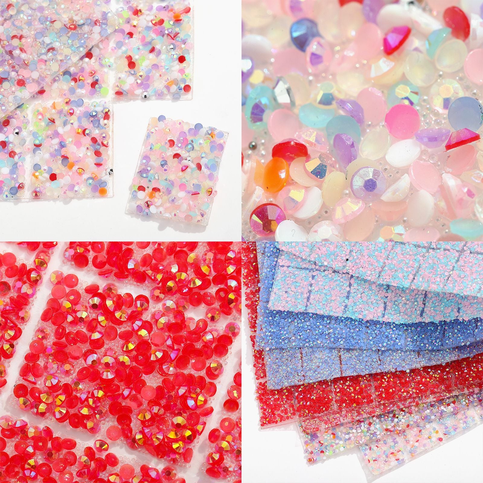 Wholesale Flat bottom round hot-drill hot melt adhesive stickers double-sided square diamond stickers diamond clothing diamond nail table cushion pad can wrap 78pcs pens