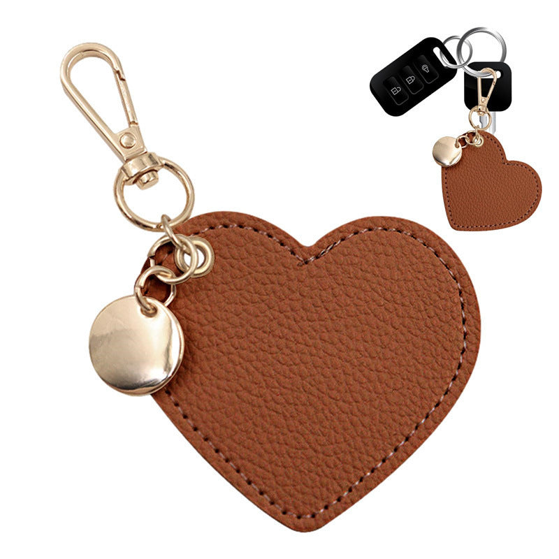 Wholesale Small fresh leather heart-shaped keychain