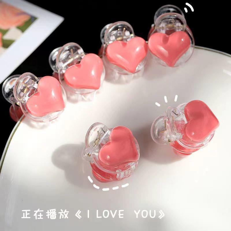 Wholesale pink love super sweet small grab girl heart bangs cute sweet clip