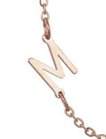 Wholesale 26 Alphabet Gold Up and Down Hole Stainless Steel Necklace