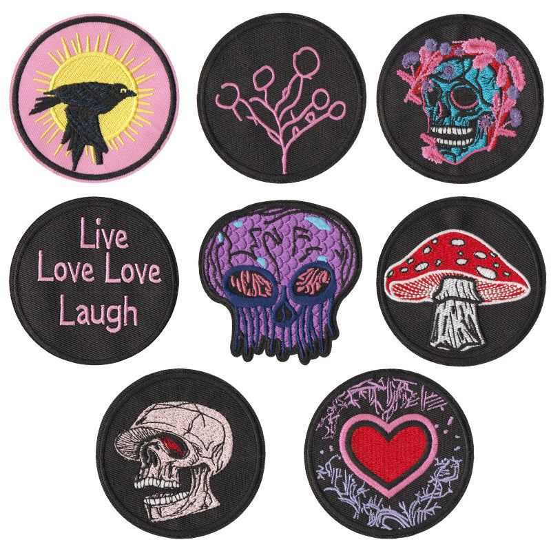 Wholesale 8 Pack Embroidered Iron On Patches Heat Melt Glue Back DIY Fashion Accessory For Bags Towels Outdoor Gear Gift