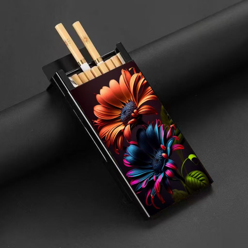 Wholesale Metal Fine Tube Anti Drop and Moisture-proof Painted Creative Cigarette Box