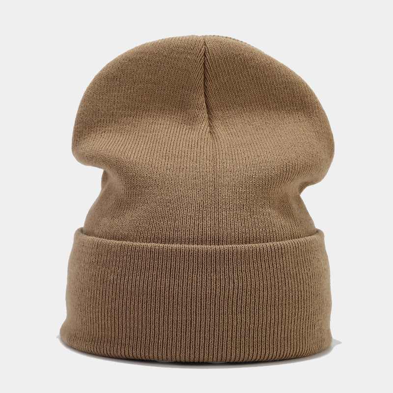 Wholesale Solid Color Autumn and Winter Light Board Pile Hat Warm Knitted Hat