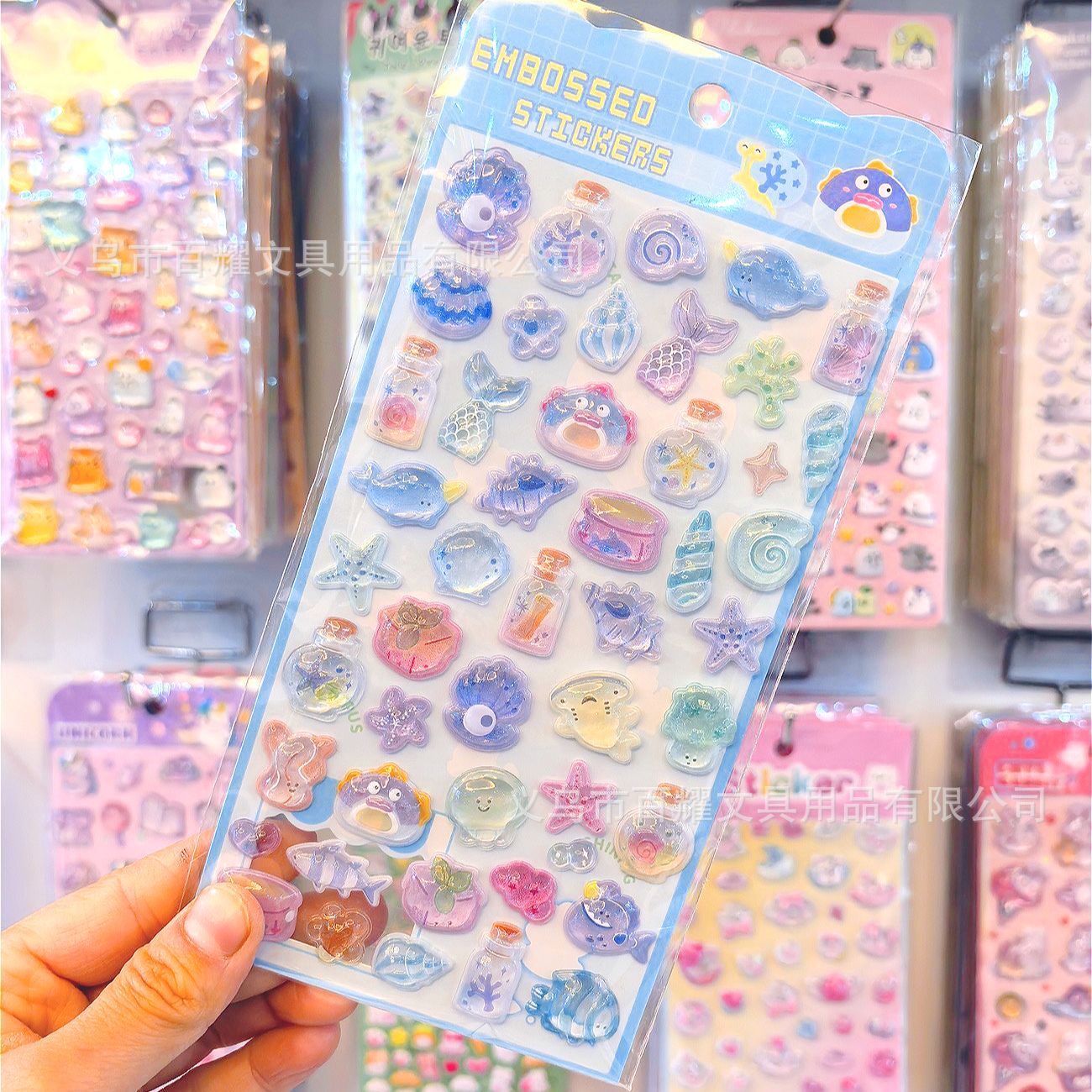 Wholesale Embossed Strawberry Ocean Unicorn Cartoon 3D Stickers  OLY Exclusive