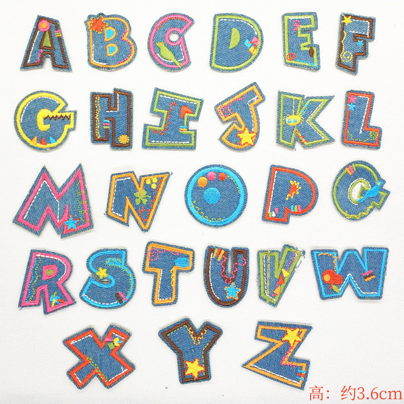 Wholesale A-Z alphabet embroidery patch