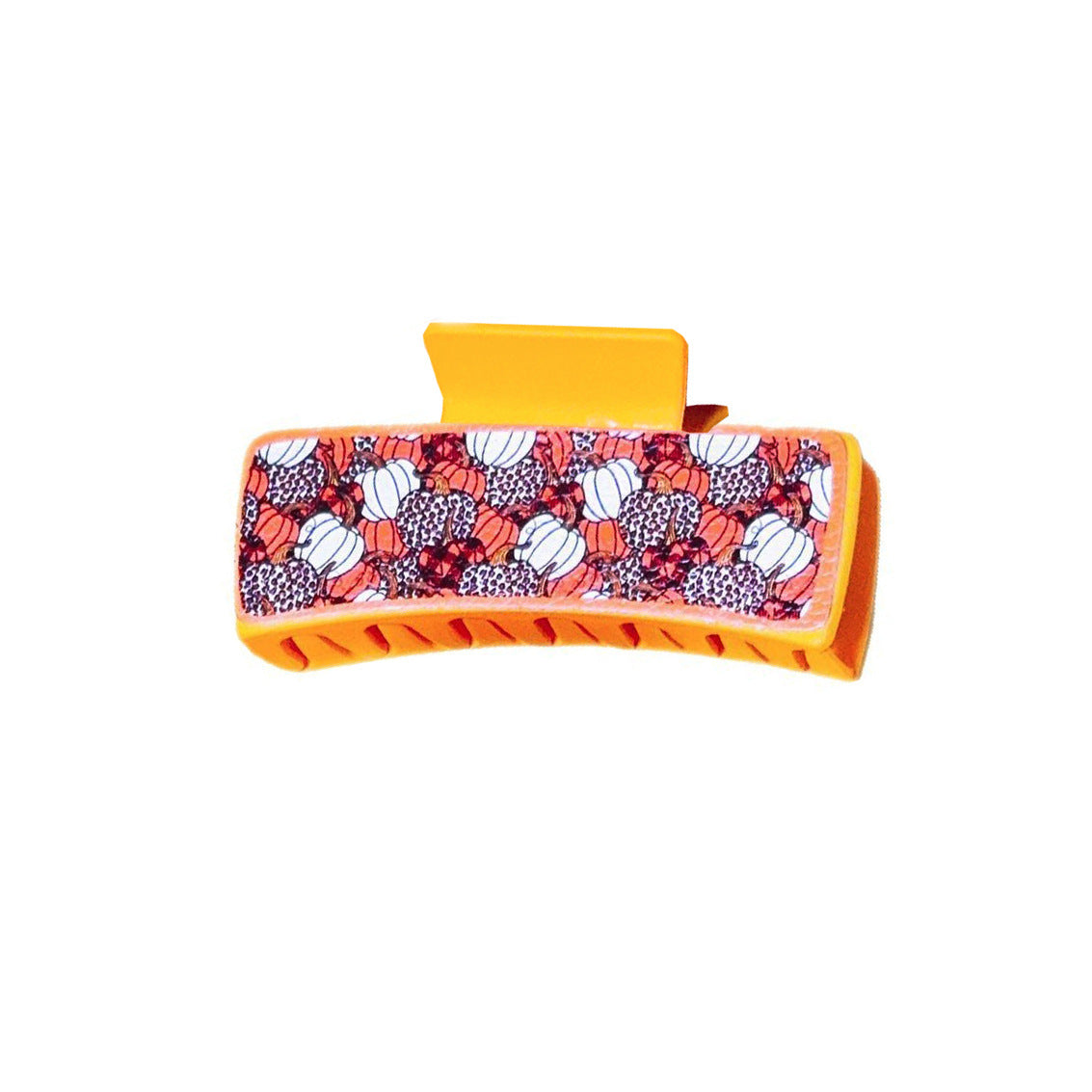 Wholesale Thanksgiving Turkey Pumpkin Leather Print Rectangular Grab Clip