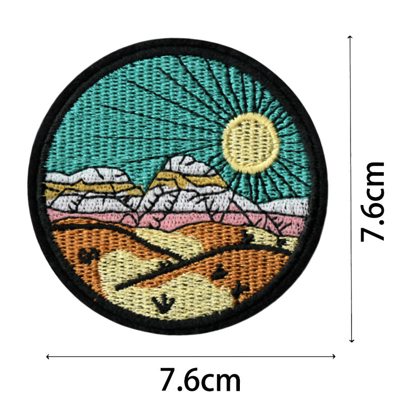 Wholesale Starry Sky Mountains Sunrise Embroidery DIY Patches