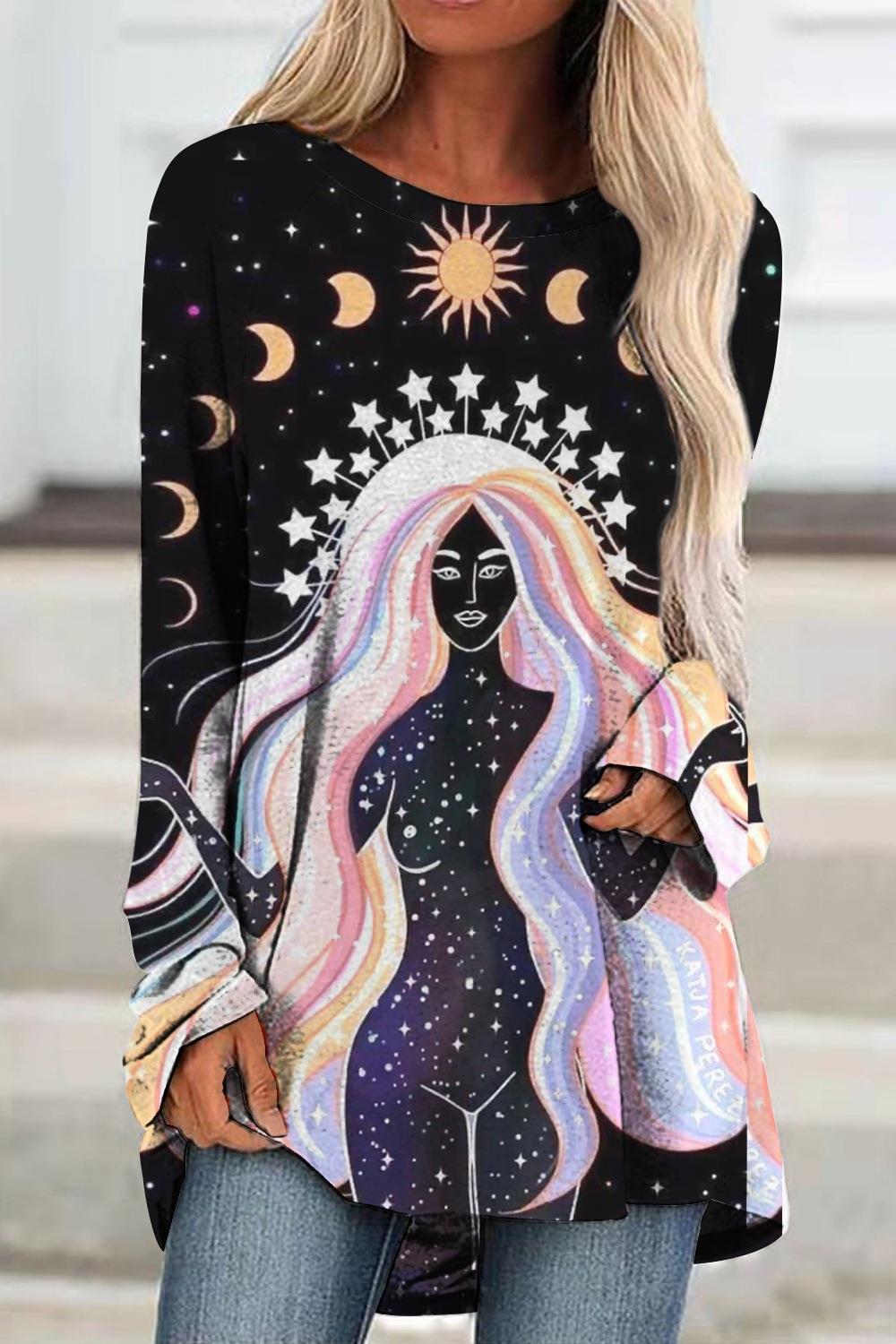 Wholesale Spring 3D Valentine's Day Love Printed Casual Loose Round Neck Long Sleeve T-shirt