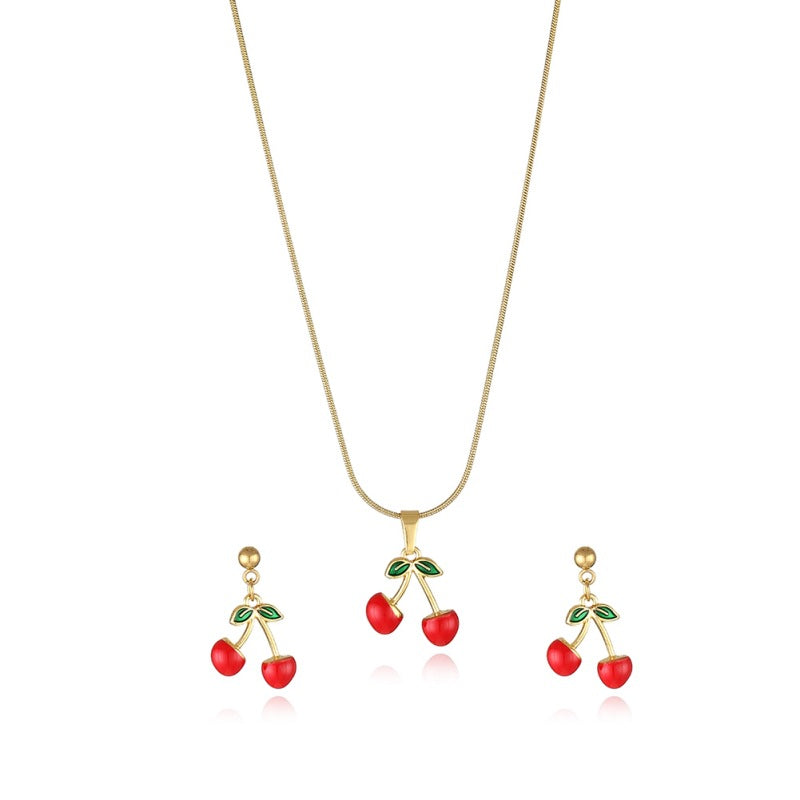 Wholesale Sweet Fruit Series Strawberry Cherry Earrings