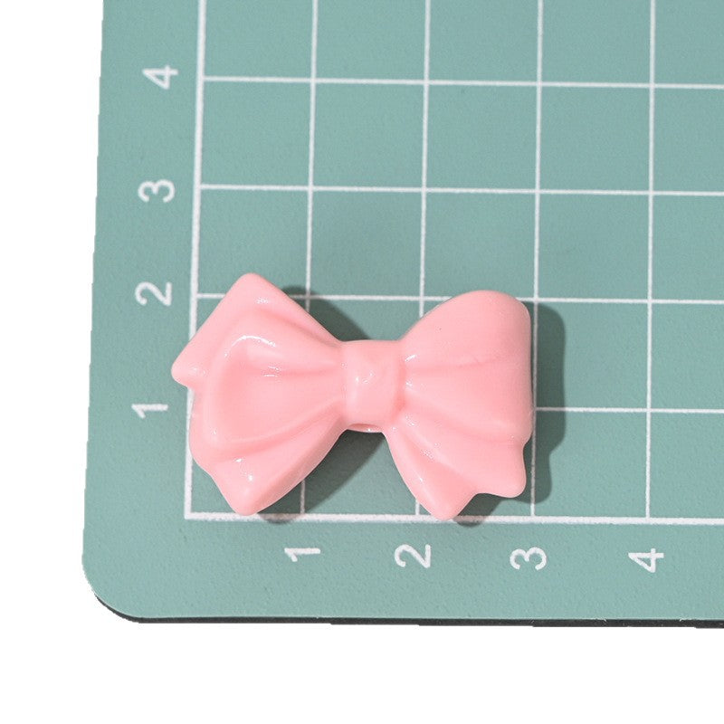 Wholesale 10pcs Macaron Colorful Double-Layer Bow Acrylic Beads