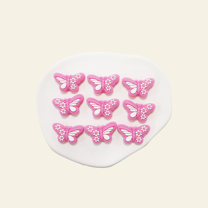Wholesale silicone beads new epoxy butterfly loose beads baby teether anti-drop chain accessories  Focal Beads