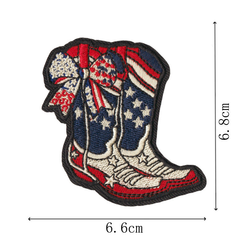 Wholesale Decorative Embroidered Patches 50 Piece Set With Liberty Bell Statue Of Liberty American Flag Design For Towels