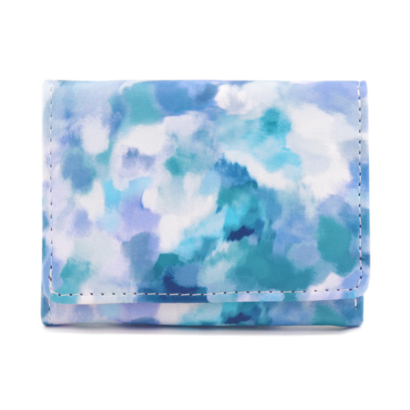 Wholesale Watercolor Halo Dyed PU Short Style Zero Wallet