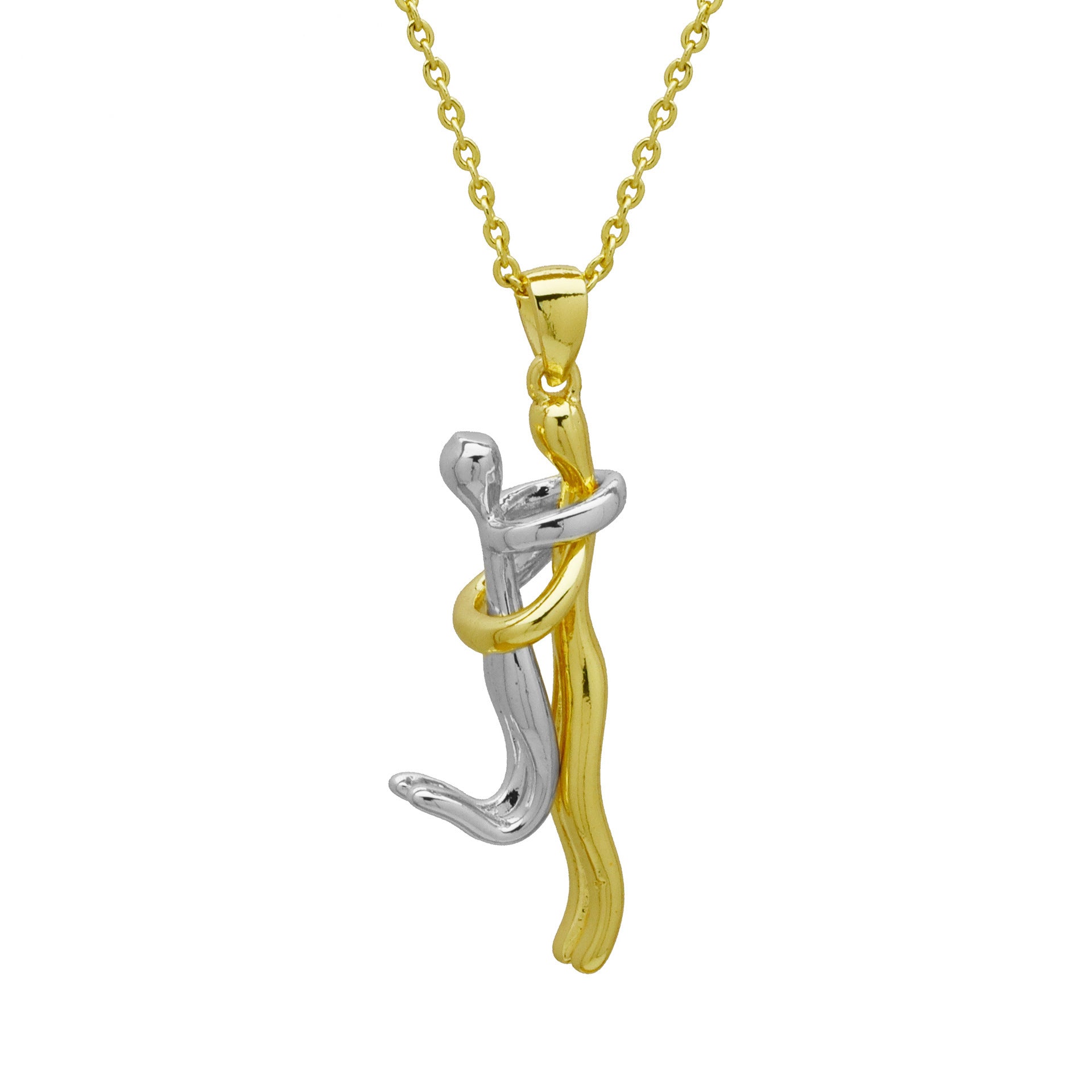 Wholesale  Stainless steel Couple Hug Pendant Necklace