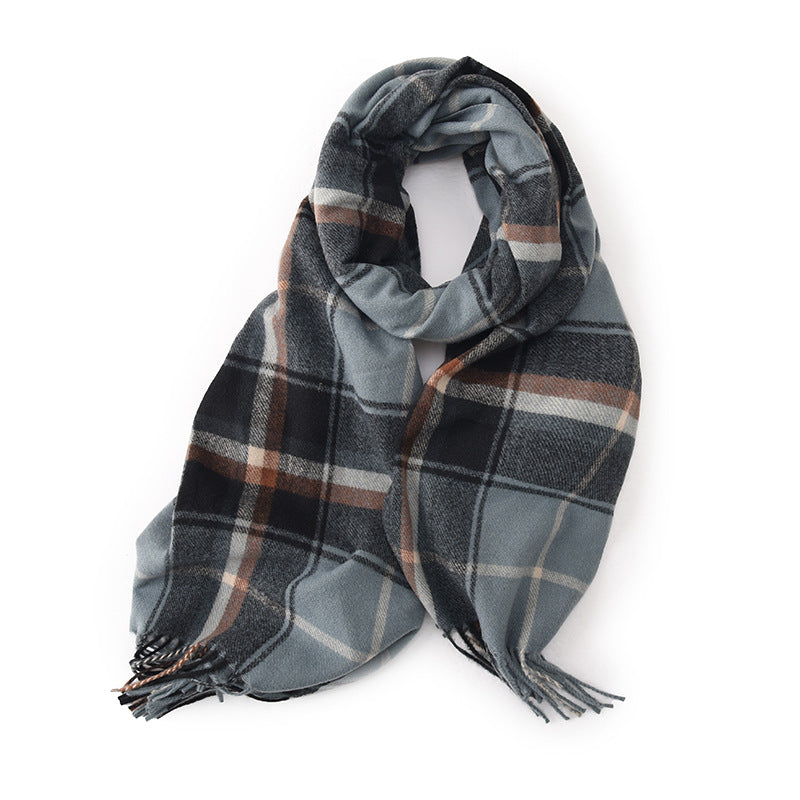 Wholesale Winter Plaid Imitation Cashmere Warm Scarves