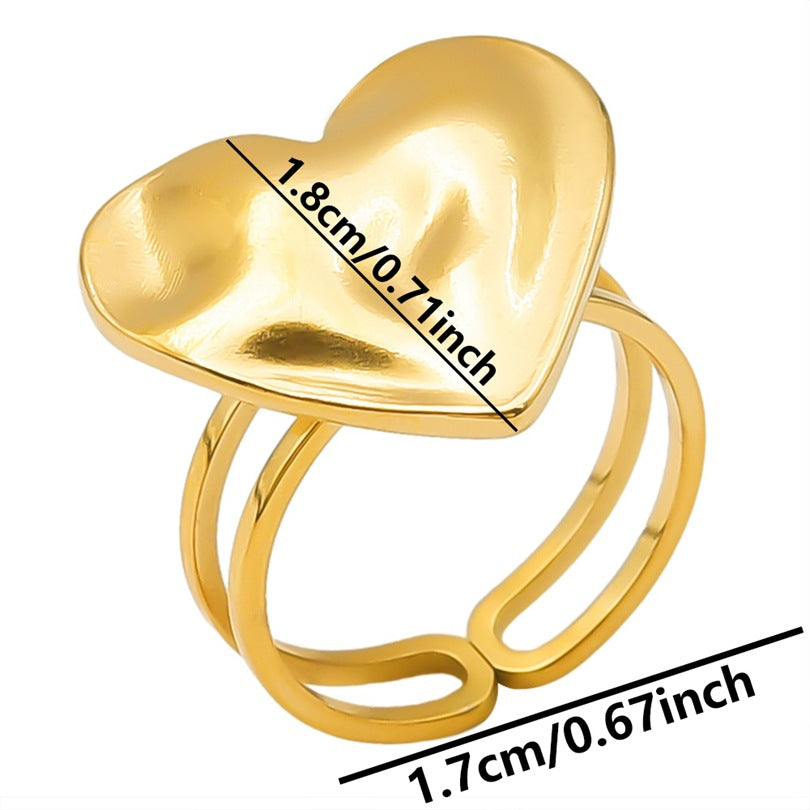 Wholesale Valentine's Day Geometric Love Shaped Titanium Steel Rings
