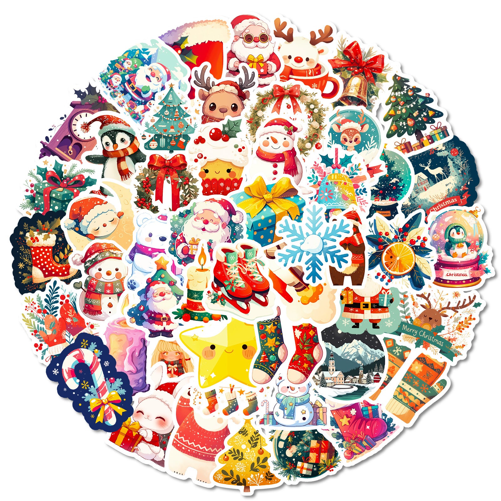 Wholesale Christmas Eve stickers 50pcs/sheets,  no duplication