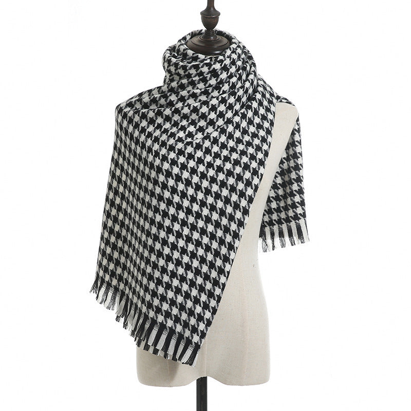 Wholesale Qianniao Grid Winter Grid Imitation Cashmere Thick Scarf