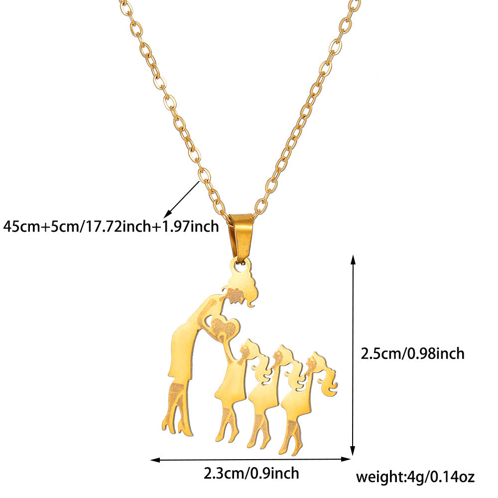Wholesale Mother' s Day Necklace Mother' s Son Daughter Love Pendant Parent-Child Gift Jewelry