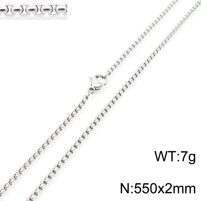 Wholesale Electroplated 18K Gold Square Pearl Stainless Steel Multi-Specification Necklaces