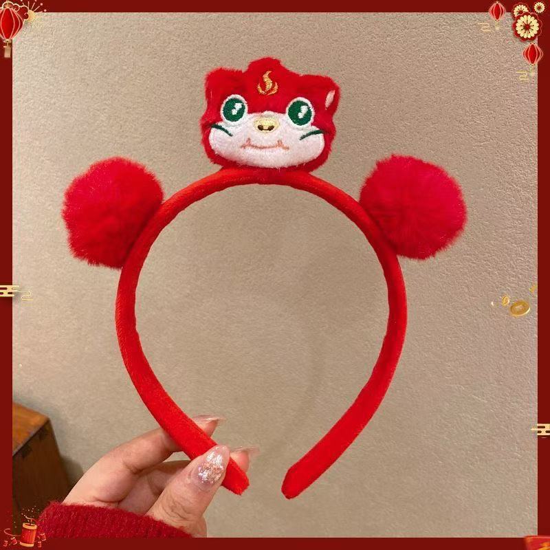 Wholesale Snake Cute Plush Headband Red Festive Fur Ball Small Snake Headband Holiday Atmosphere Decorations Hair Accessories