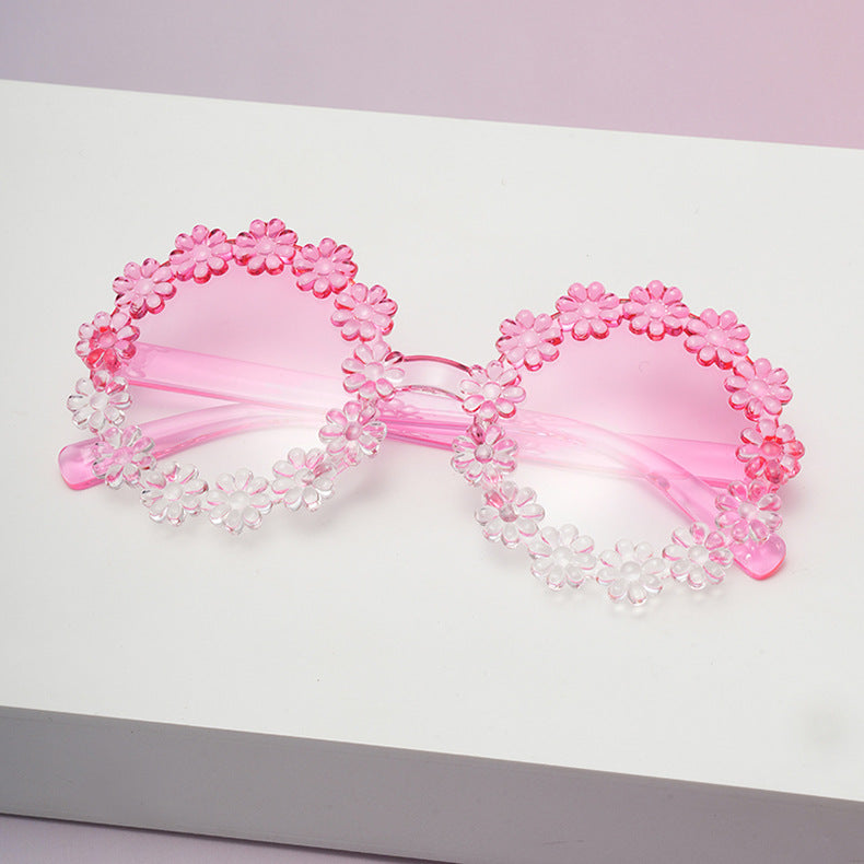 Wholesale daisy children's round petal cute UV protection sunglasses