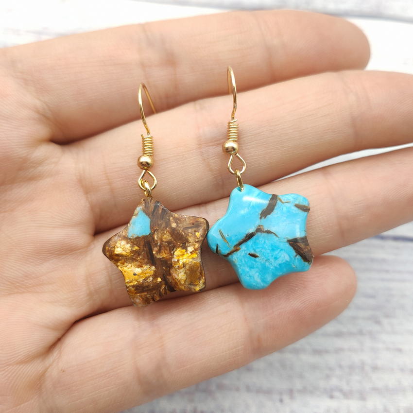 Pendientes de estrellas de luna natural al por mayor