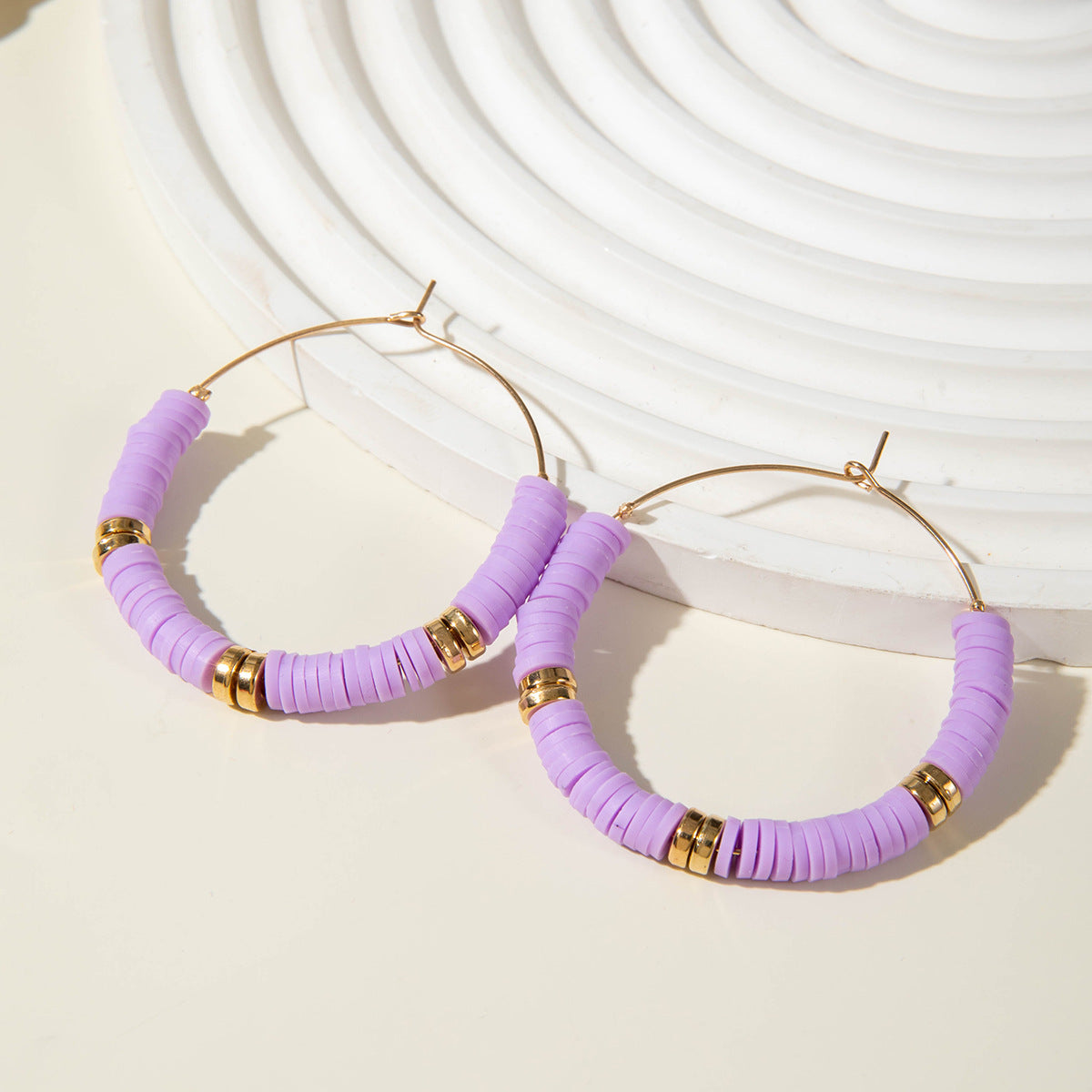 Wholesale 5PCS/Pack Dopamine soft clay earrings Fresh and sweet colorful earrings for women