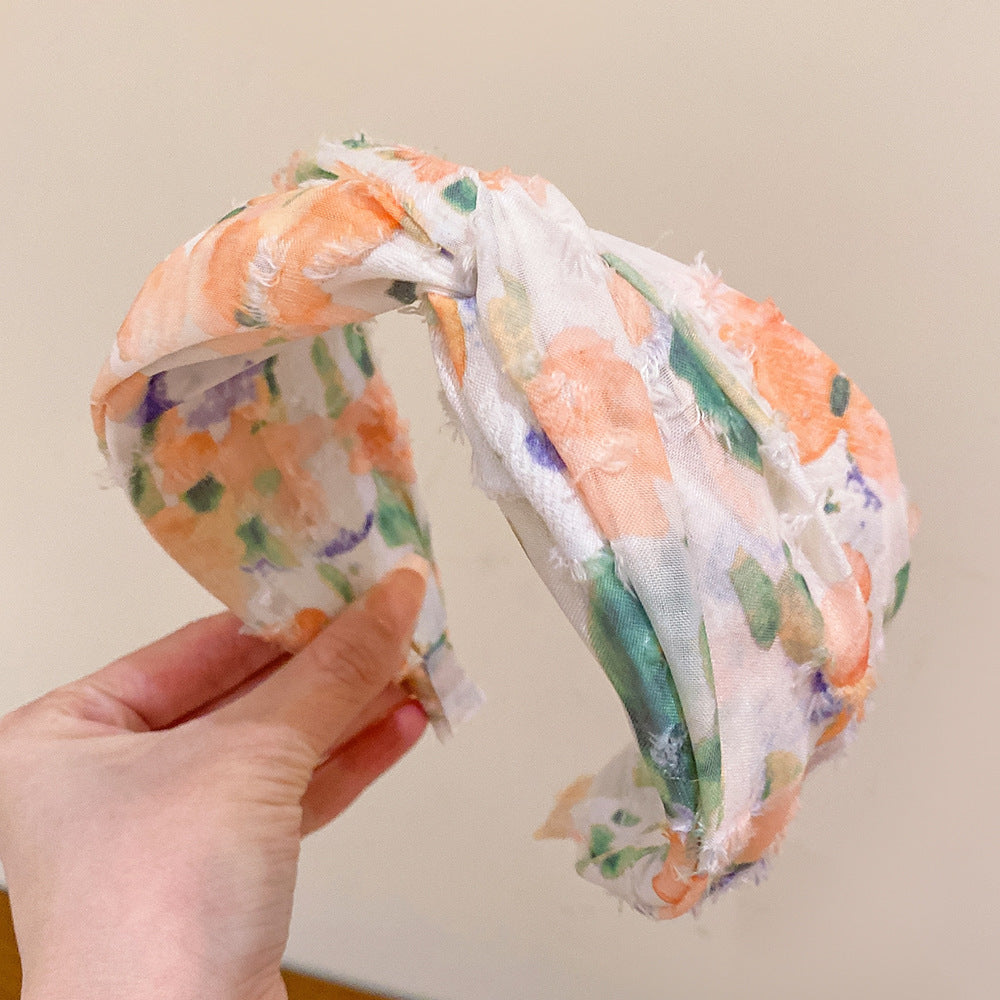 Wholesale Tie Dye Wide Edge Pressed Polyester Headband