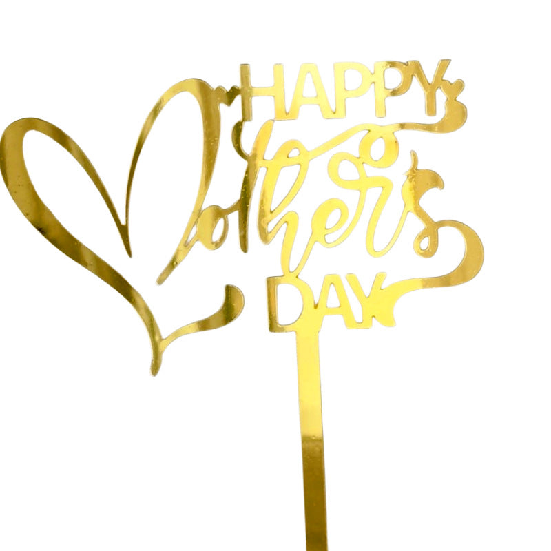Wholesale 10PCS/PACK Mother's Day Happy Acrylic Cake Insertion