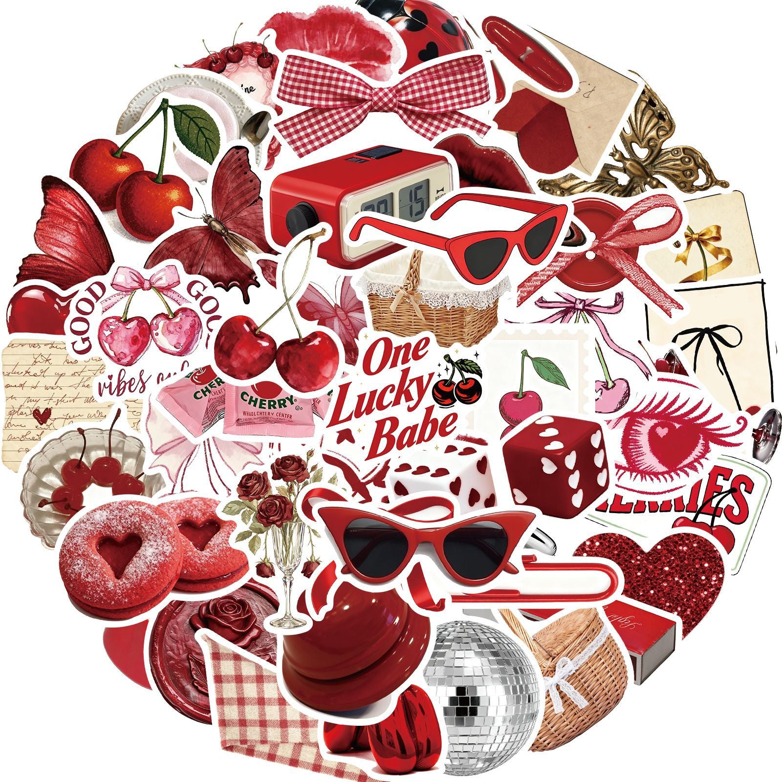 Wholesale 50pcs Cherry Girl Stickers Personalized DIY Stickers