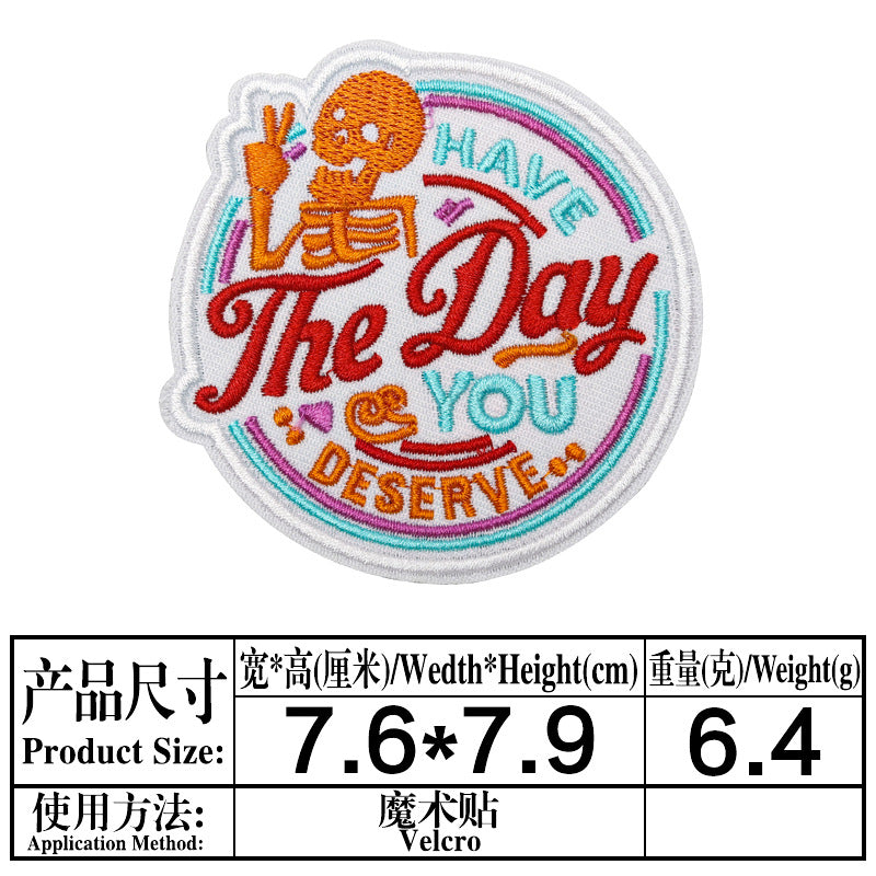 Wholesale Embroidered velcro badge back loop hook strap wool patches