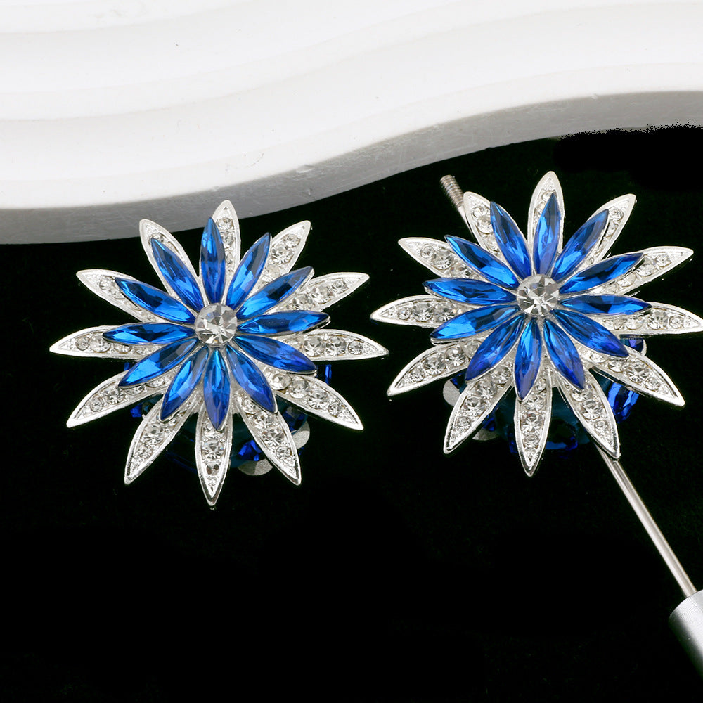 Wholesale 5pcs Diamond inlaid rotating snowflake alloy clay beads